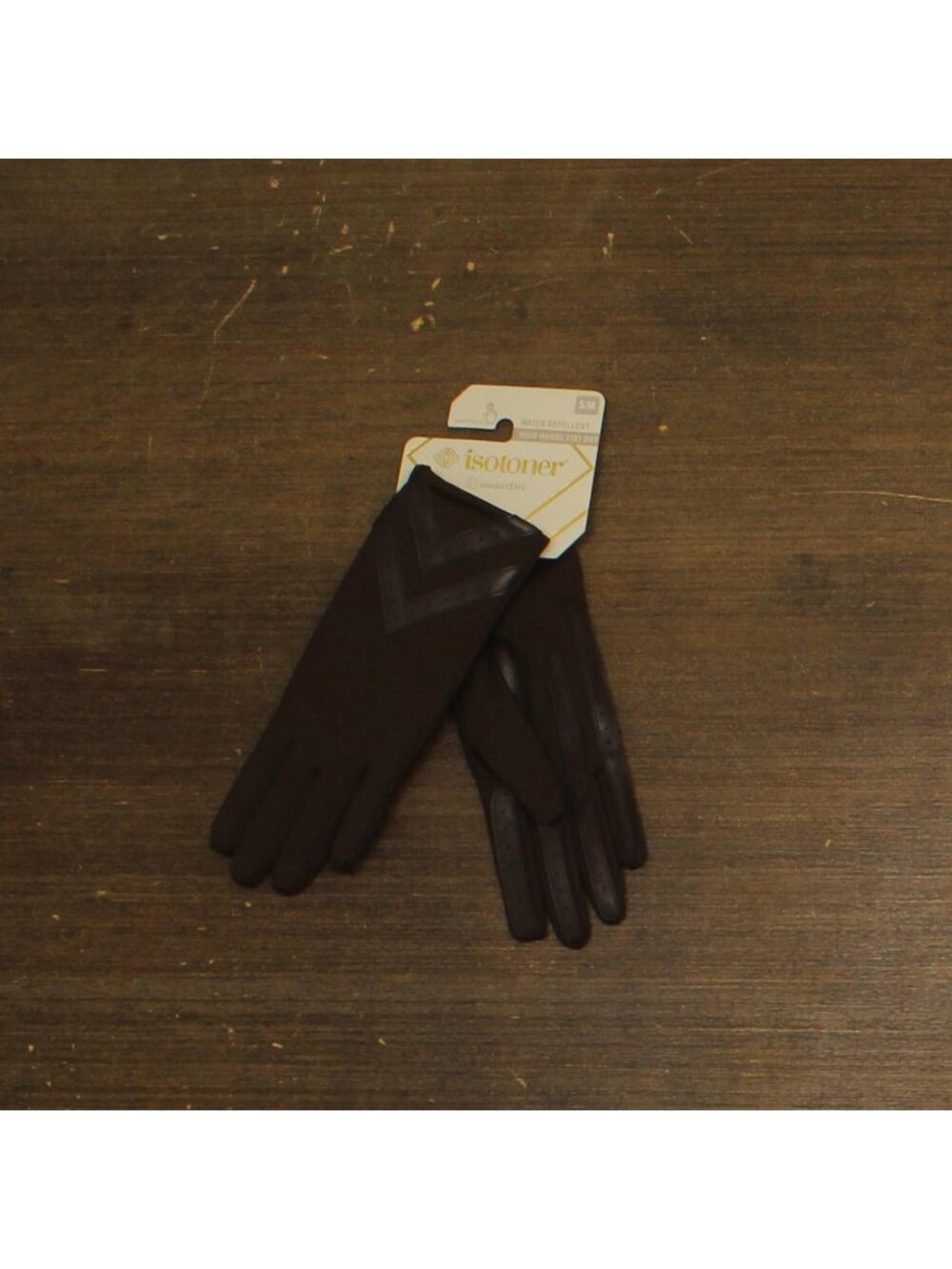 NWT Isotoner Womens Water-Repellent Heritage Gloves 514M3 Taupe Brown S/M